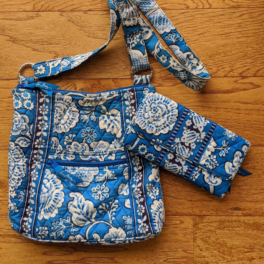 Vera Bradley Retired Blue Lagoon Crossbody &Wallet